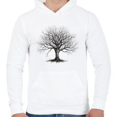 PRINTFASHION Kopár fa - Férfi kapucnis pulóver - Fehér