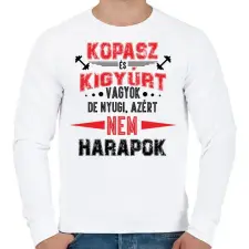 PRINTFASHION Kopasz és kigyúrt vagyok - Férfi pulóver - Fehér férfi pulóver, kardigán