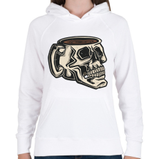 PRINTFASHION Koponya bögre - Női kapucnis pulóver - Fehér