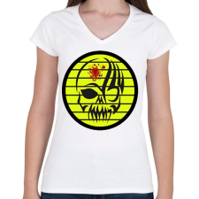 PRINTFASHION Koponya crew - Női V-nyakú póló - Fehér női póló