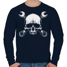 PRINTFASHION Koponya és szerszámok Skull tool sötét alaphoz - Férfi pulóver - Sötétkék férfi pulóver, kardigán