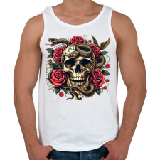 PRINTFASHION Koponya - Férfi atléta - Fehér atléta, trikó