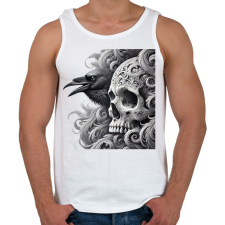 PRINTFASHION Koponya - Férfi atléta - Fehér atléta, trikó