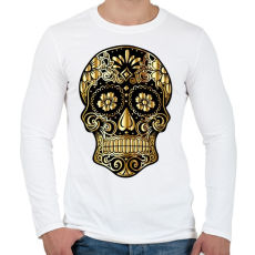 PRINTFASHION Koponya - Férfi hosszú ujjú póló - Fehér