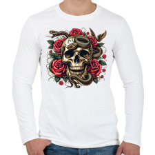 PRINTFASHION Koponya - Férfi hosszú ujjú póló - Fehér férfi póló