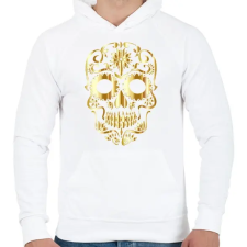 PRINTFASHION Koponya - Férfi kapucnis pulóver - Fehér férfi pulóver, kardigán