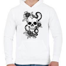 PRINTFASHION koponya - Férfi kapucnis pulóver - Fehér férfi pulóver, kardigán