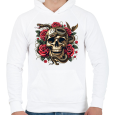 PRINTFASHION Koponya - Férfi kapucnis pulóver - Fehér