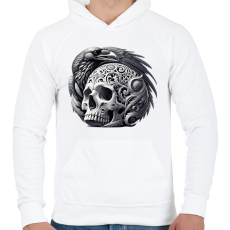 PRINTFASHION Koponya - Férfi kapucnis pulóver - Fehér