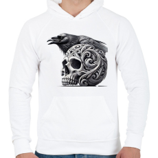 PRINTFASHION Koponya - Férfi kapucnis pulóver - Fehér
