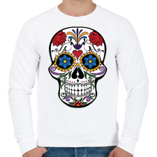 PRINTFASHION Koponya - Férfi pulóver - Fehér férfi pulóver, kardigán