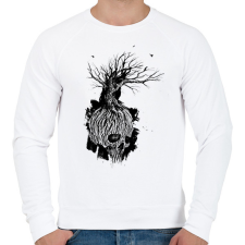 PRINTFASHION Koponya - Férfi pulóver - Fehér férfi pulóver, kardigán