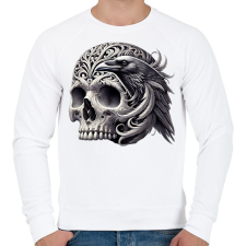 PRINTFASHION Koponya - Férfi pulóver - Fehér férfi pulóver, kardigán