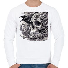 PRINTFASHION Koponya - Férfi pulóver - Fehér