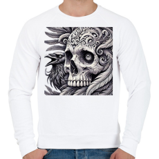 PRINTFASHION Koponya - Férfi pulóver - Fehér