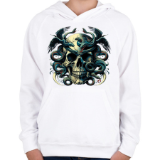 PRINTFASHION Koponya - Gyerek kapucnis pulóver - Fehér gyerek pulóver, kardigán