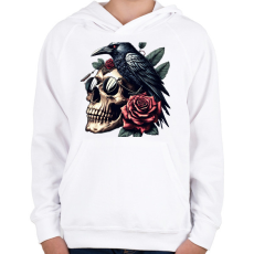 PRINTFASHION Koponya - Gyerek kapucnis pulóver - Fehér