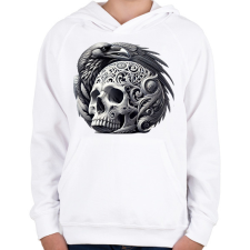 PRINTFASHION Koponya - Gyerek kapucnis pulóver - Fehér gyerek pulóver, kardigán