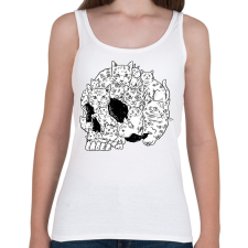 PRINTFASHION Koponya macskákból - Női atléta - Fehér női trikó