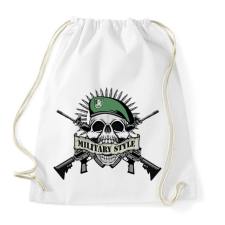 PRINTFASHION Koponya - Military style - Sportzsák, Tornazsák - Fehér tornazsák