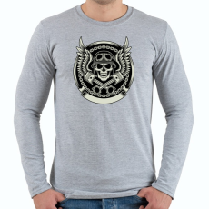 PRINTFASHION koponya, motorkerékpár sisak - Férfi hosszú ujjú póló - Sport szürke