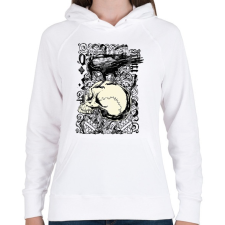 PRINTFASHION Koponya  - Női kapucnis pulóver - Fehér női pulóver, kardigán