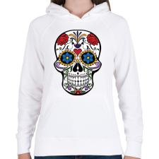PRINTFASHION Koponya - Női kapucnis pulóver - Fehér női pulóver, kardigán