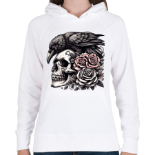 PRINTFASHION Koponya - Női kapucnis pulóver - Fehér női pulóver, kardigán