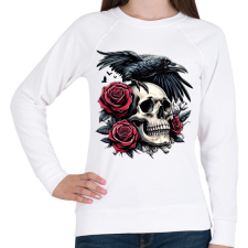 PRINTFASHION Koponya - Női pulóver - Fehér női pulóver, kardigán