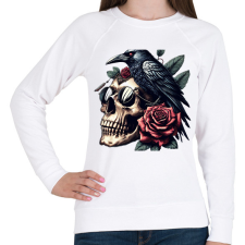 PRINTFASHION Koponya - Női pulóver - Fehér női pulóver, kardigán