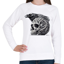 PRINTFASHION Koponya - Női pulóver - Fehér női pulóver, kardigán