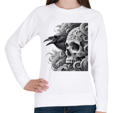 PRINTFASHION Koponya - Női pulóver - Fehér női pulóver, kardigán