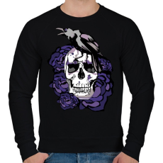 PRINTFASHION koponya rózsával - Férfi pulóver - Fekete