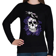 PRINTFASHION koponya rózsával - Női pulóver - Fekete női pulóver, kardigán