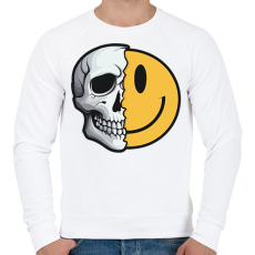 PRINTFASHION Koponya smiley - Férfi pulóver - Fehér