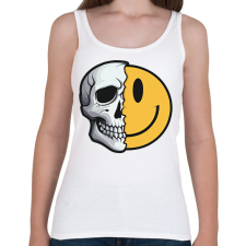 PRINTFASHION Koponya smiley - Női atléta - Fehér női trikó