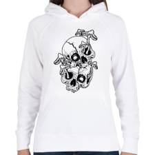PRINTFASHION Koponyák - Női kapucnis pulóver - Fehér női pulóver, kardigán