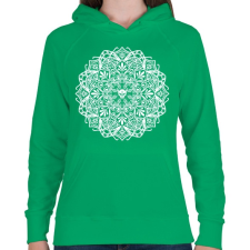 PRINTFASHION Koponyás mandala - Női kapucnis pulóver - Zöld női pulóver, kardigán