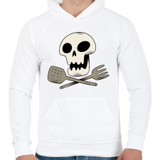 PRINTFASHION Koponyás szakács - Férfi kapucnis pulóver - Fehér férfi pulóver, kardigán