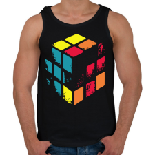 PRINTFASHION Kopott Rubik kocka - Férfi atléta - Fekete atléta, trikó
