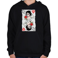 PRINTFASHION Kör Dáma - Gyerek kapucnis pulóver - Fekete