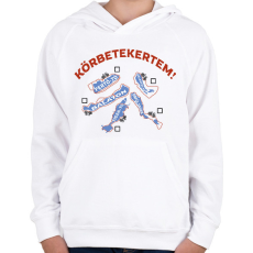 PRINTFASHION Körbetekertem - Gyerek kapucnis pulóver - Fehér