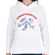 PRINTFASHION Körbetekertem - Női kapucnis pulóver - Fehér