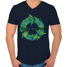 PRINTFASHION Körforgás - Férfi V-nyakú póló - Sötétkék