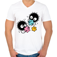 PRINTFASHION Kormocskák - Chihiro - Férfi V-nyakú póló - Fehér férfi póló