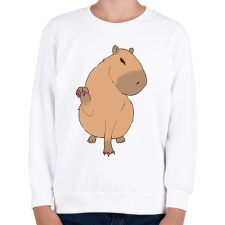 PRINTFASHION Körmös capybara - Gyerek pulóver - Fehér gyerek pulóver, kardigán