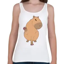 PRINTFASHION Körmös capybara - Női atléta - Fehér női trikó