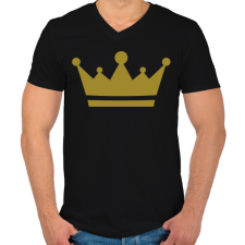 PRINTFASHION korona - Férfi V-nyakú póló - Fekete férfi póló