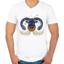 PRINTFASHION Kos - Férfi V-nyakú póló - Fehér férfi póló