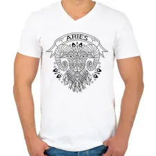 PRINTFASHION Kos - Férfi V-nyakú póló - Fehér férfi póló